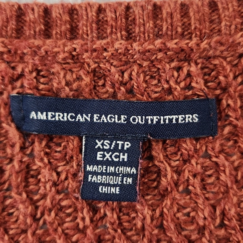 American Eagle Outfitters rust colored v neck sweater size XS - Picture 5 of 12